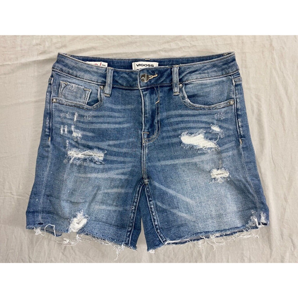 Vigoss 'Marley' Destroyed Stretch Denim Jean Shorts. Perfectly Broken In, 26. - Picture 1 of 3
